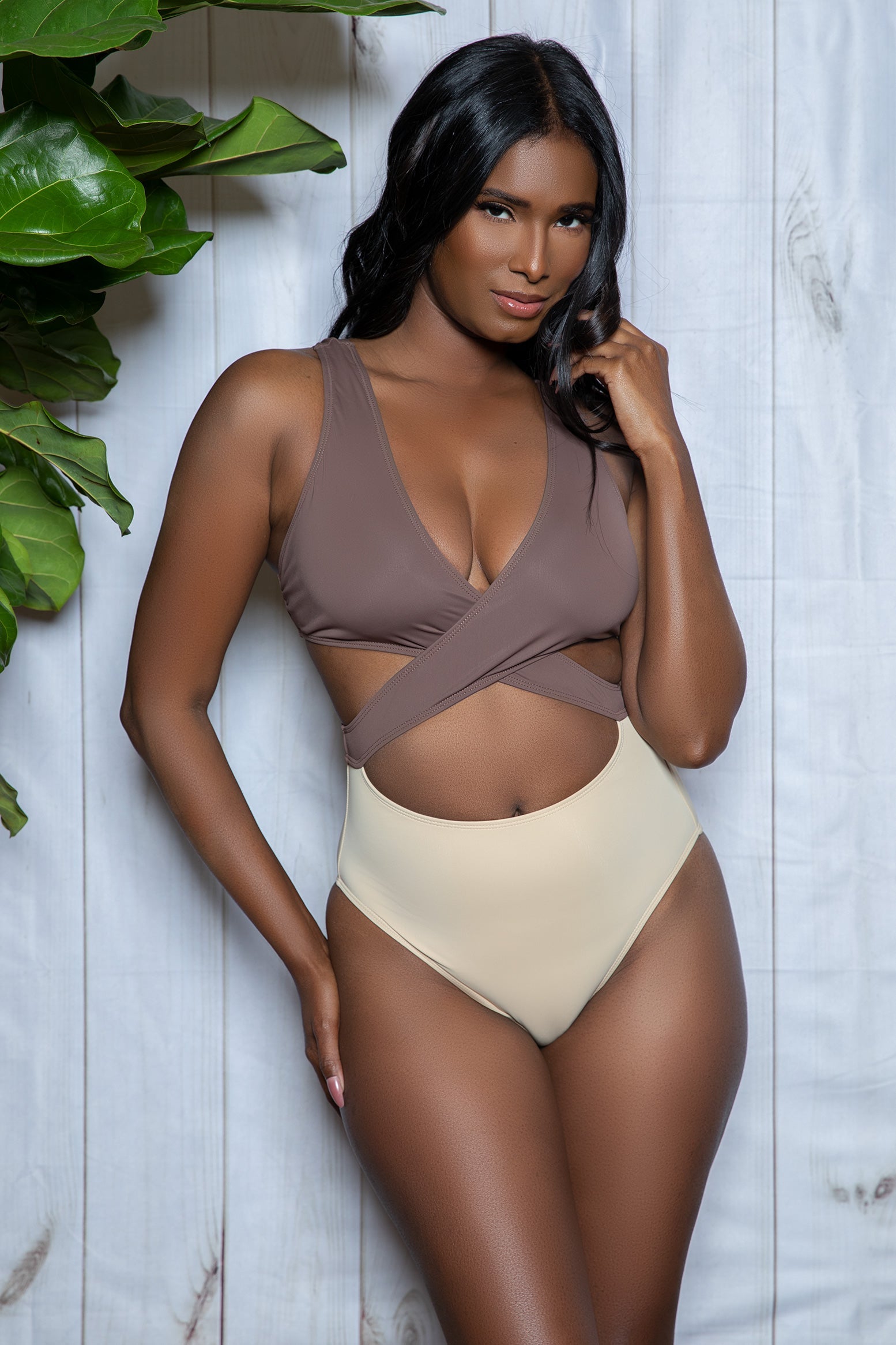 Kylie Color Block One Piece Swimsuit