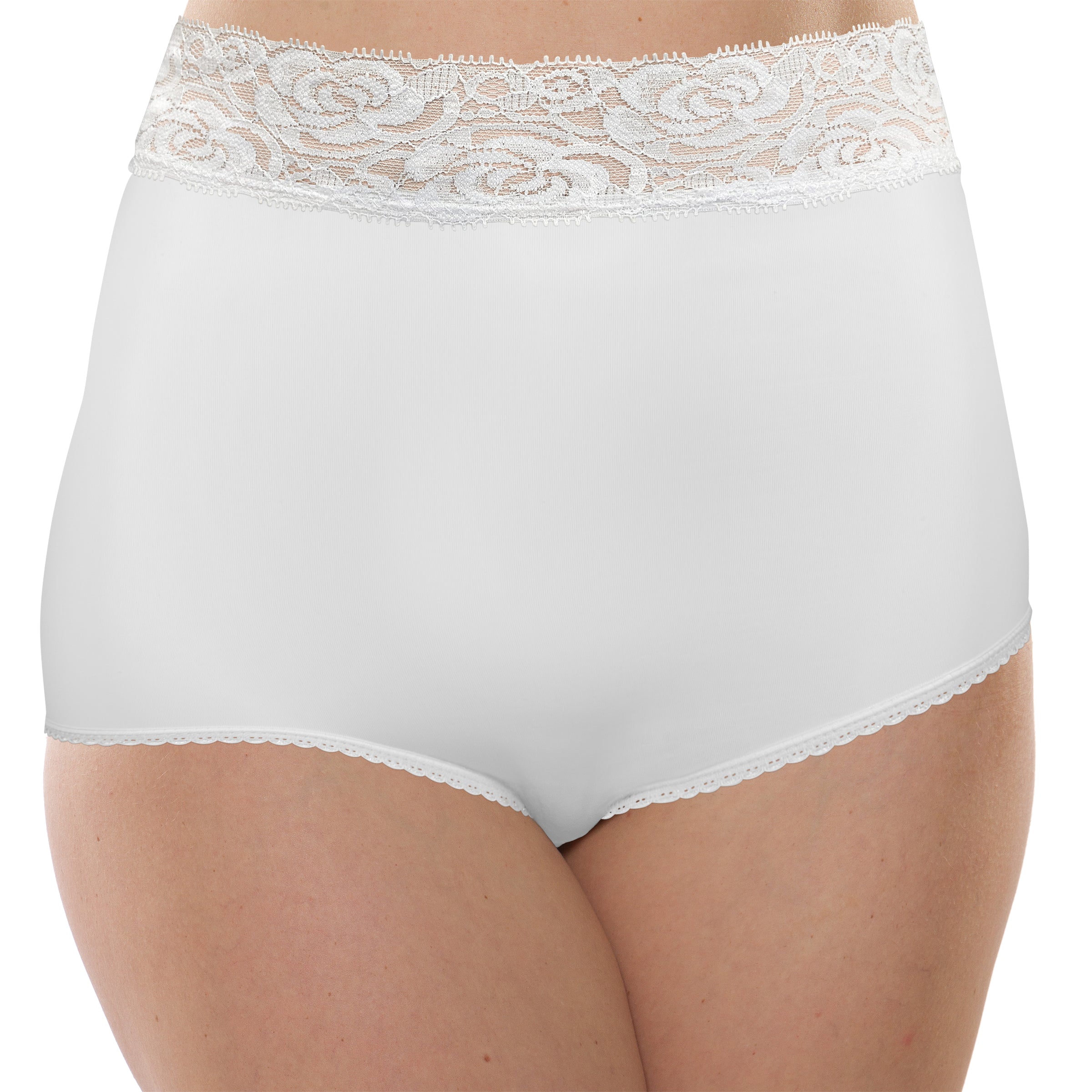 Grace Lace Trim Microfiber Brief Panty (Style 313)