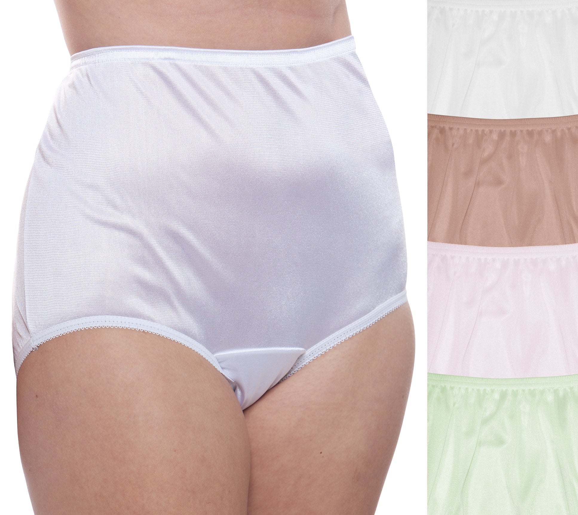 Nylon Brief Panty (Style 331/Plain Jane) 4 Pack in Classic Lights