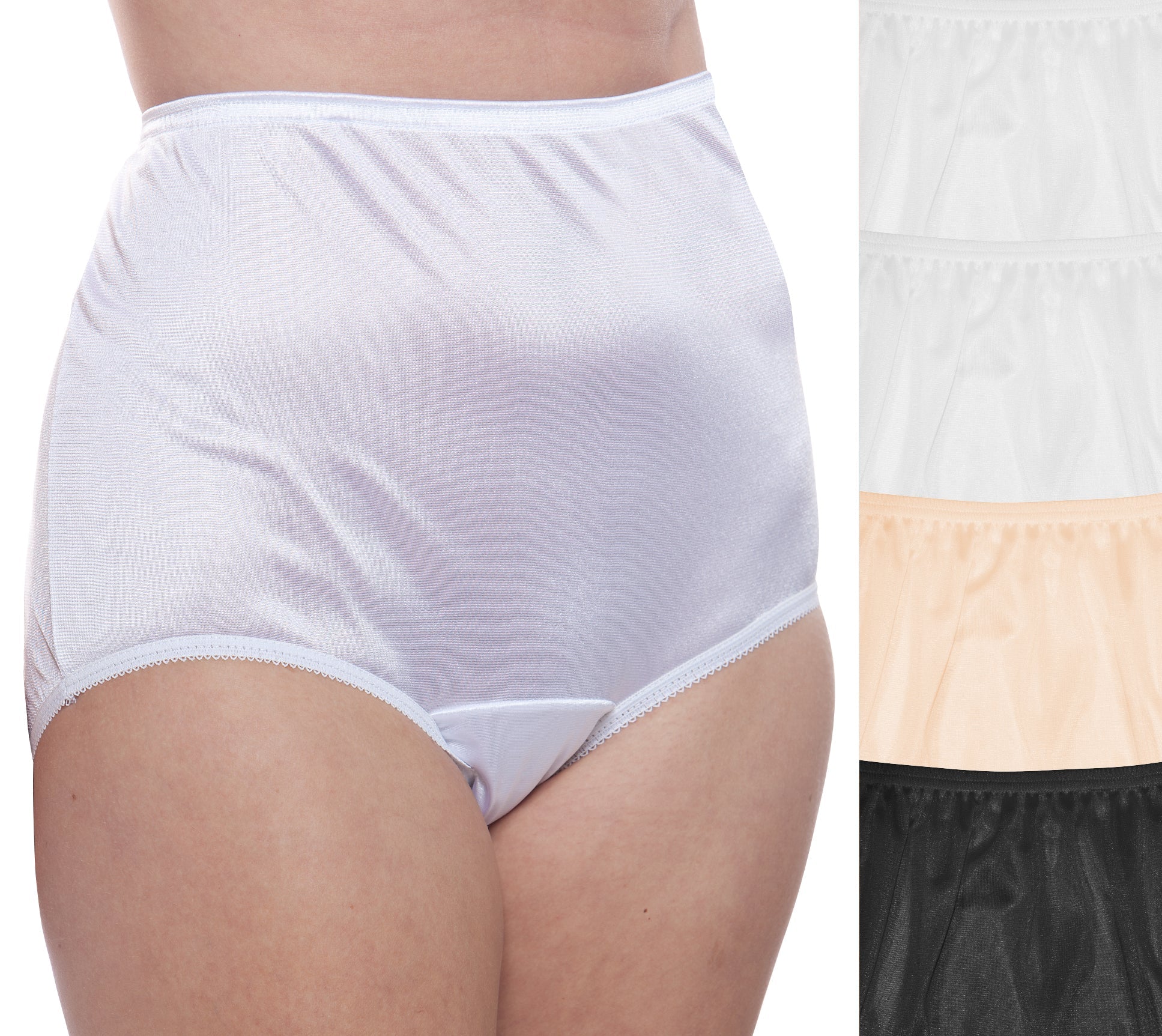 Nylon Brief Panty (Style 331/Plain Jane) 4 Pack in Basic Neutrals