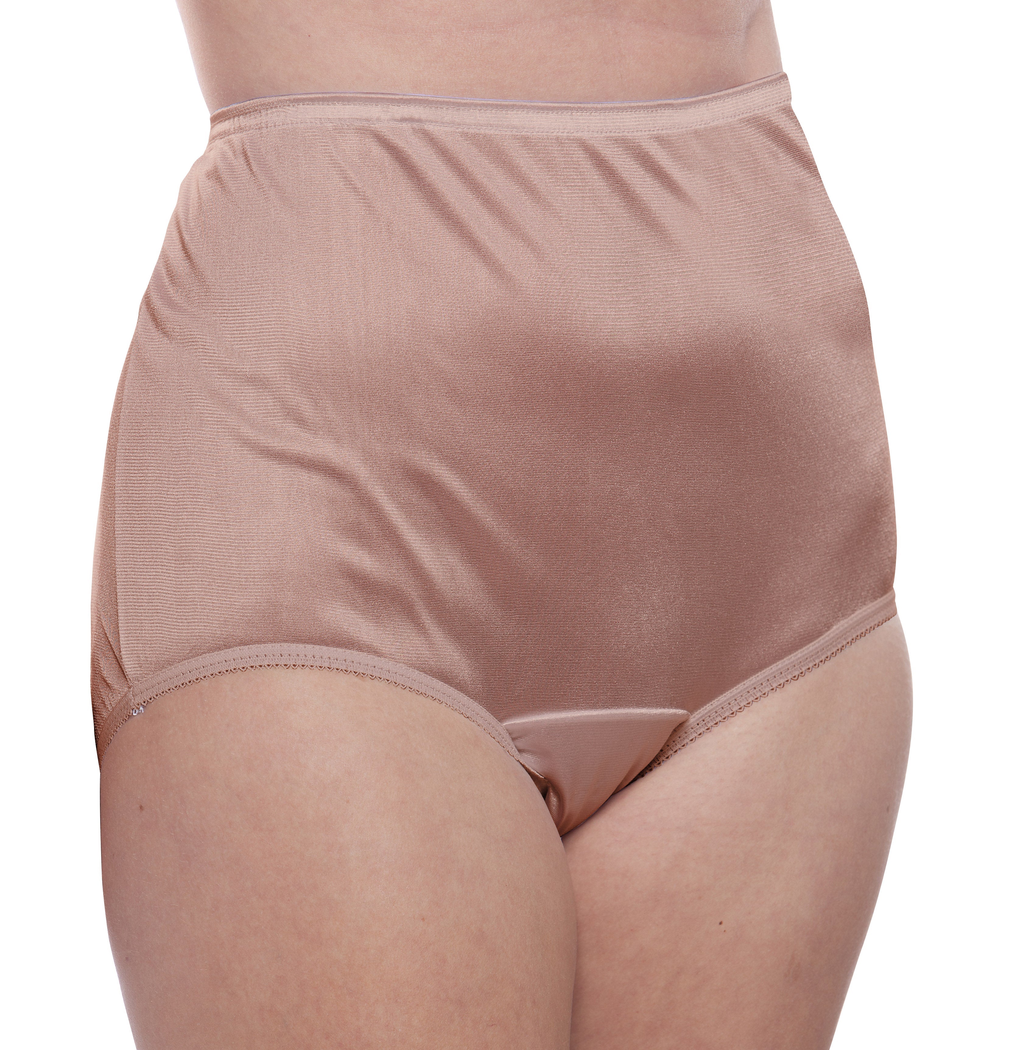 Nylon Brief Panty (Style 331/Plain Jane) 4 Pack in Mocha