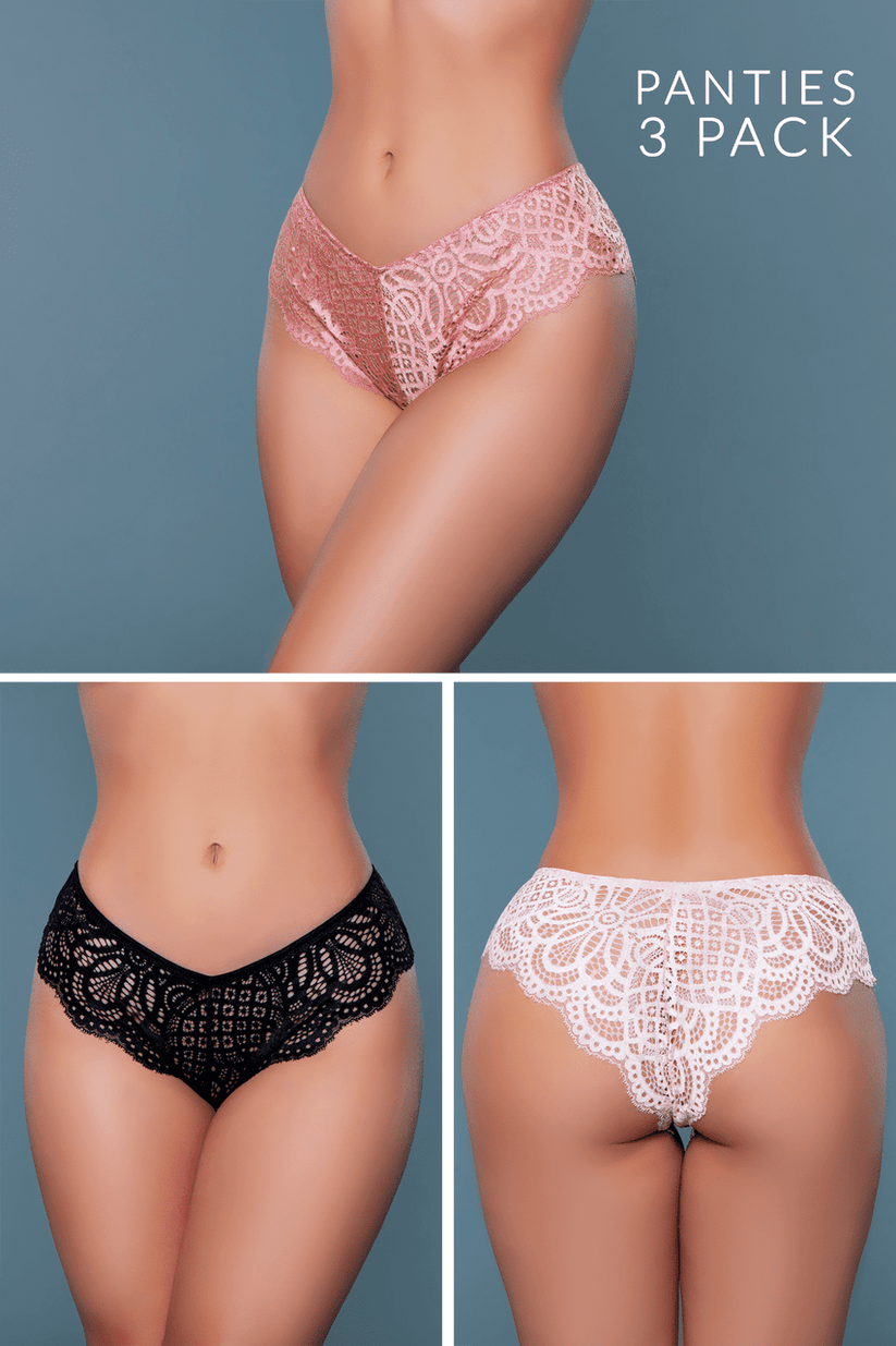 Amelia Luxe Lace Brief (3 Pack)