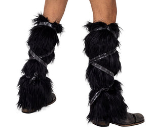 pair-of-black-faux-fur-leg-warmers