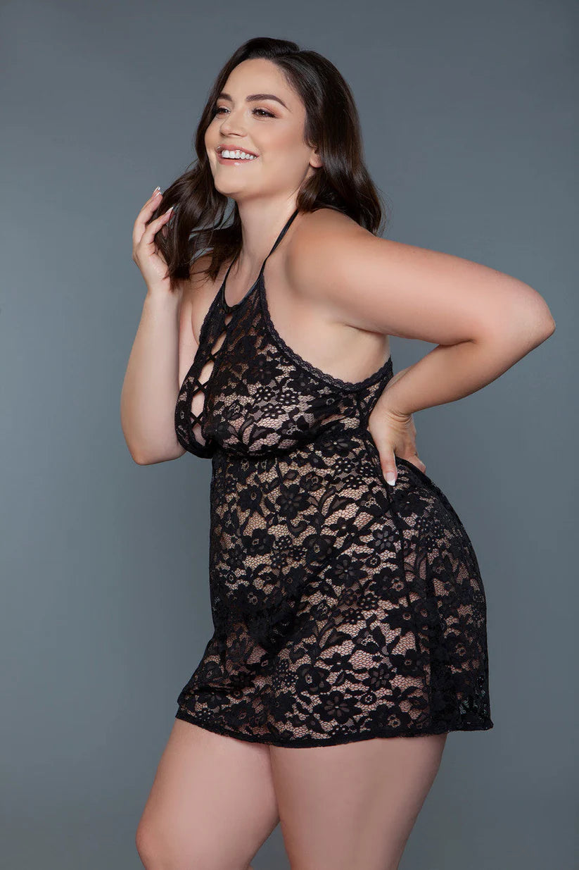 Angela Halter Lace Babydoll Set