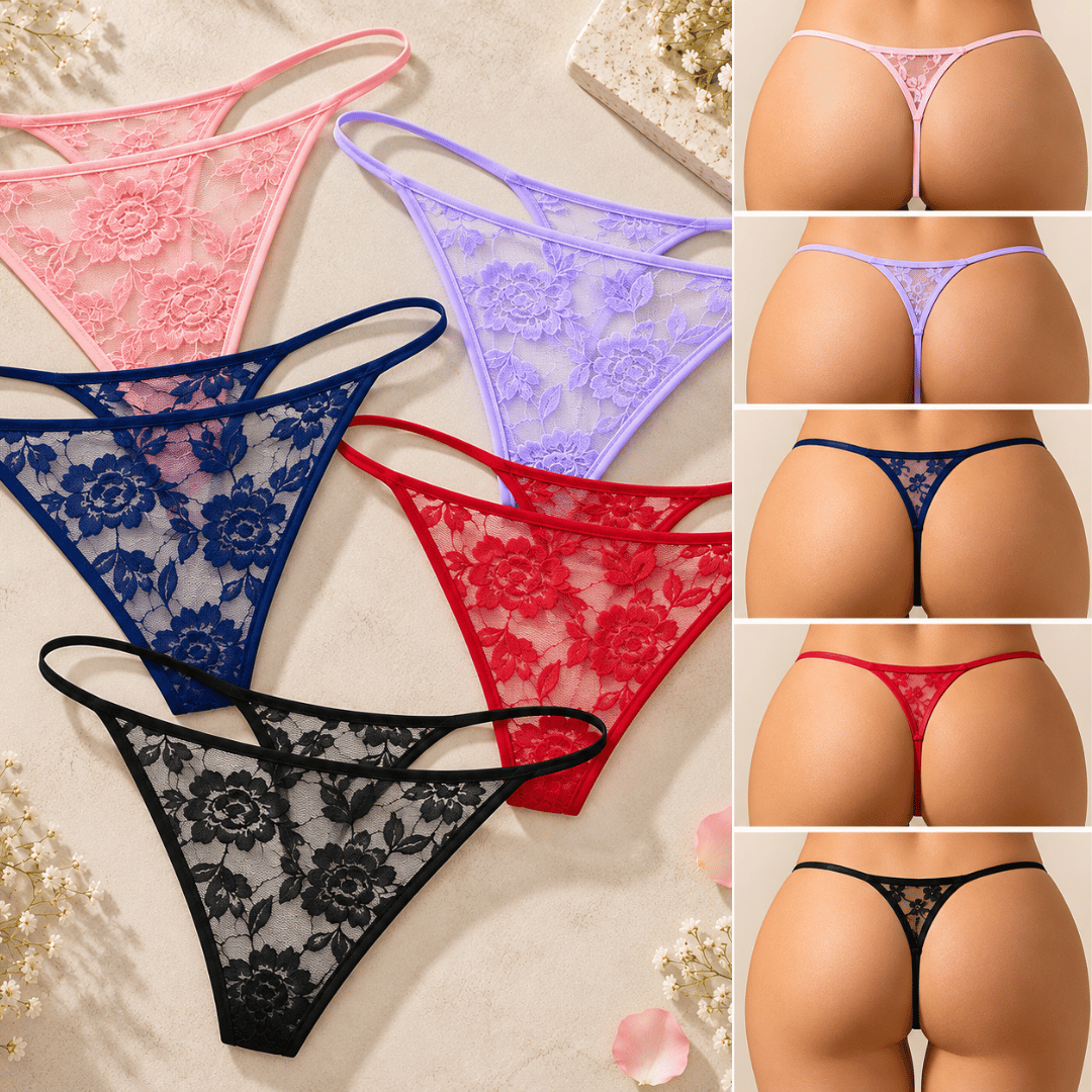 Rosavelle Floral Lace Thong - 5 Piece Edit