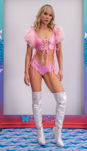 electroglam-metallic-lace-up-shorts