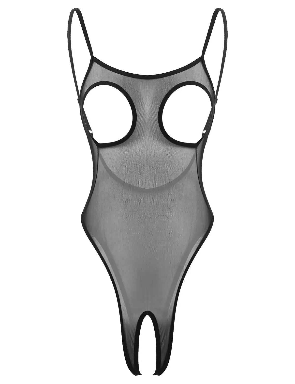 Anise Cupless Crotchless Sheer Bodysuit