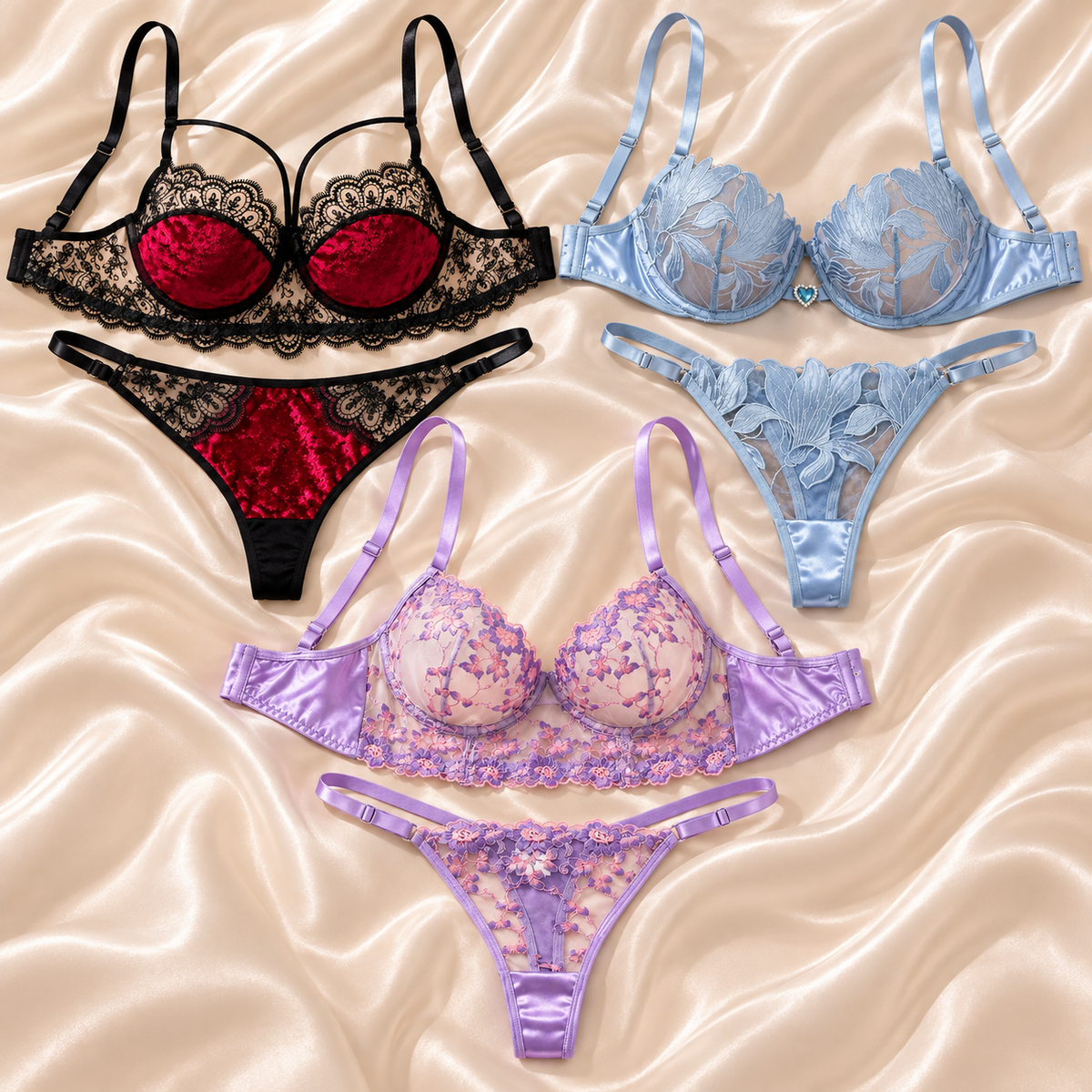 Triple Indulgence - 3 Bra & Panty Sets