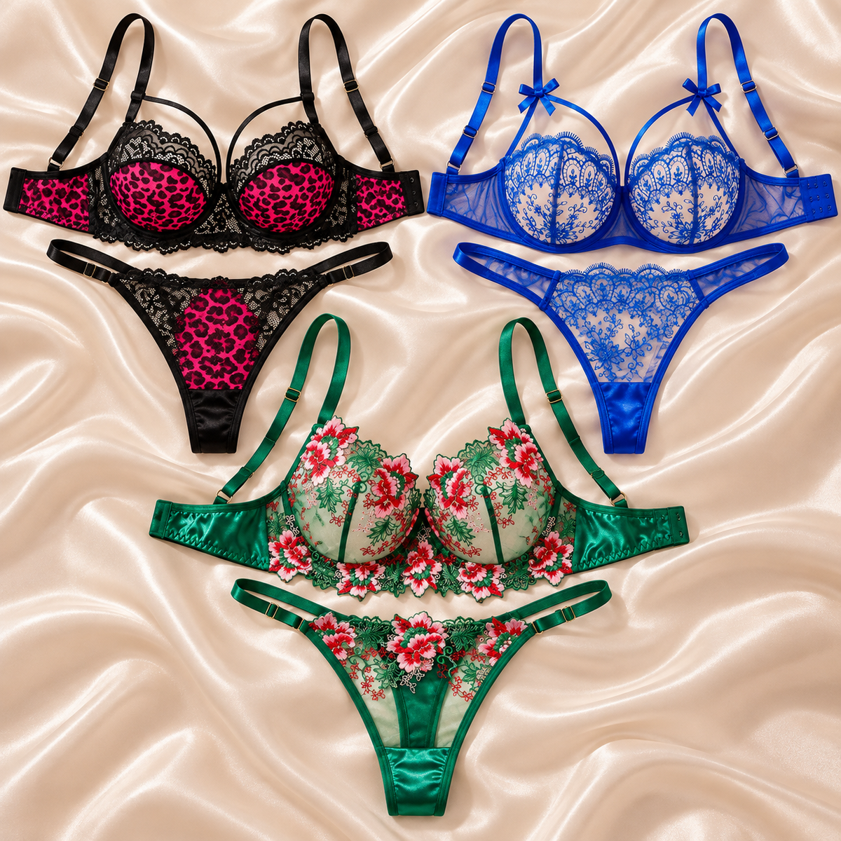 The Lingerie Affair - 3 Bra & Panty Sets