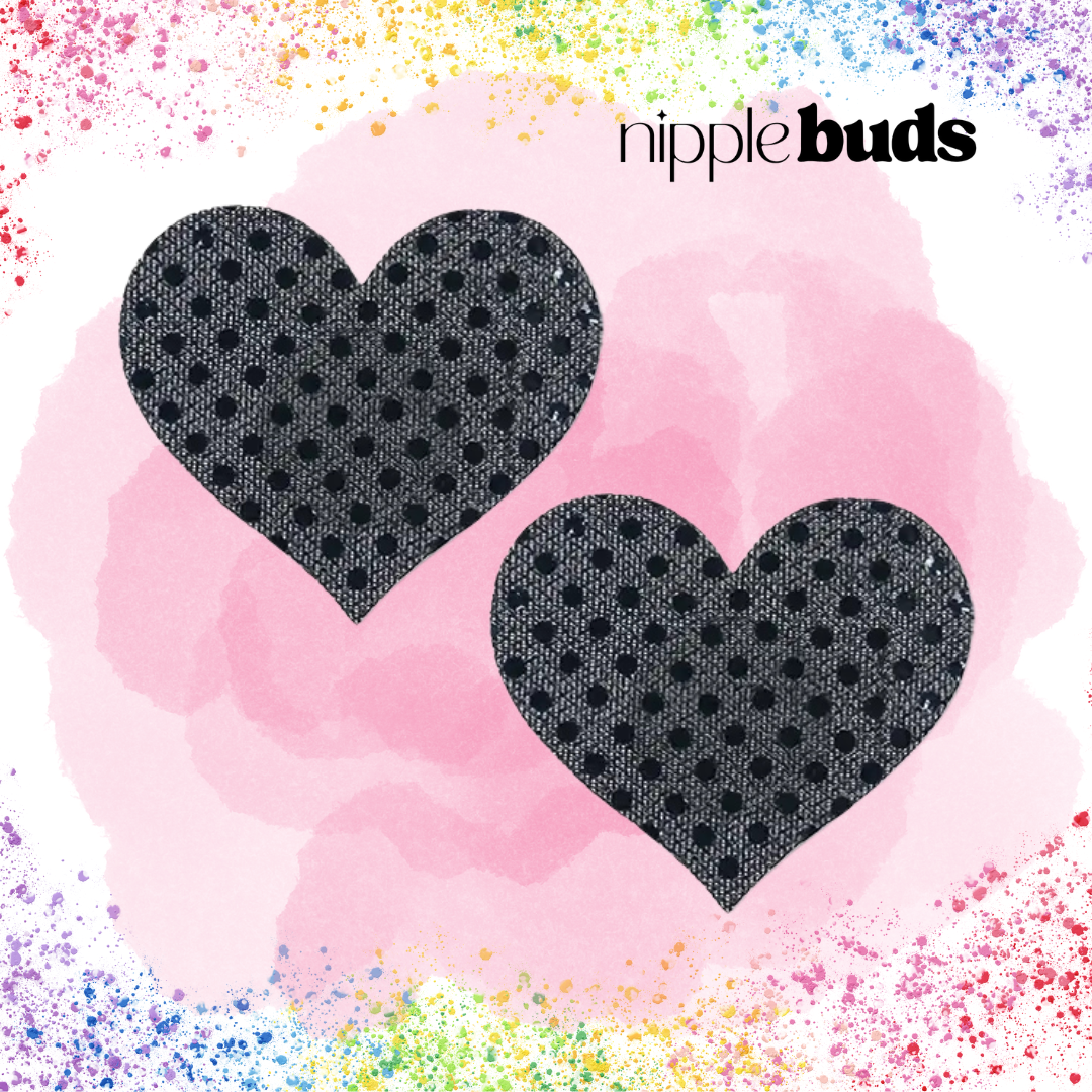 Black Heart Dotted Nipple Pasties