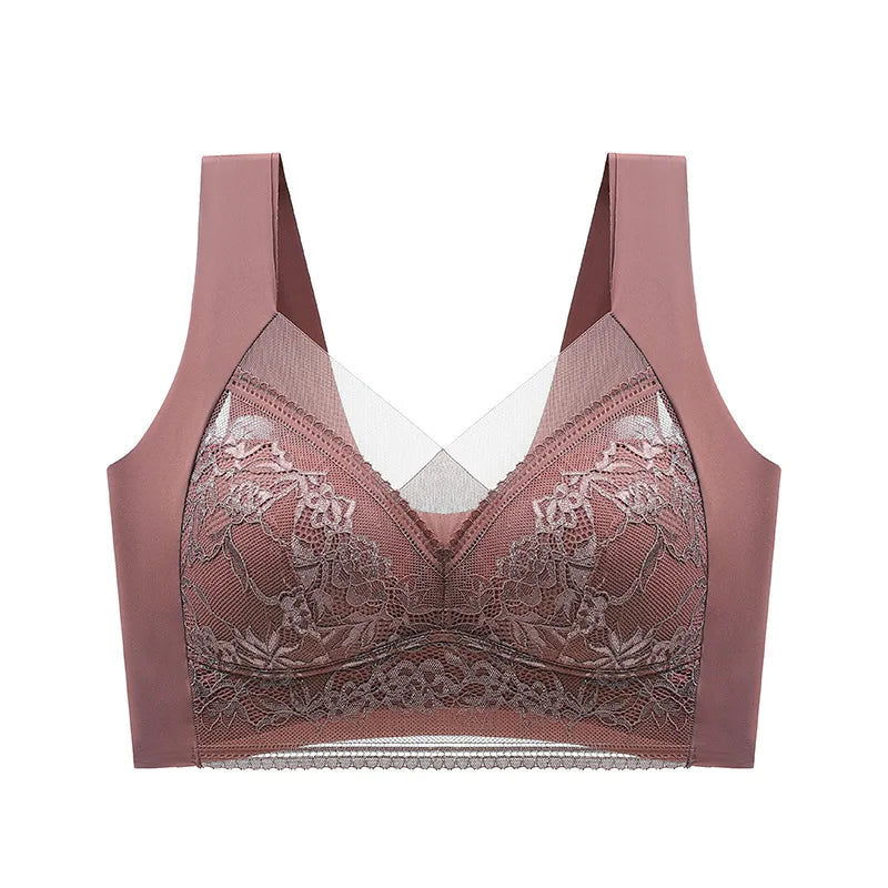 Luvette Embroidery Bra - Brown