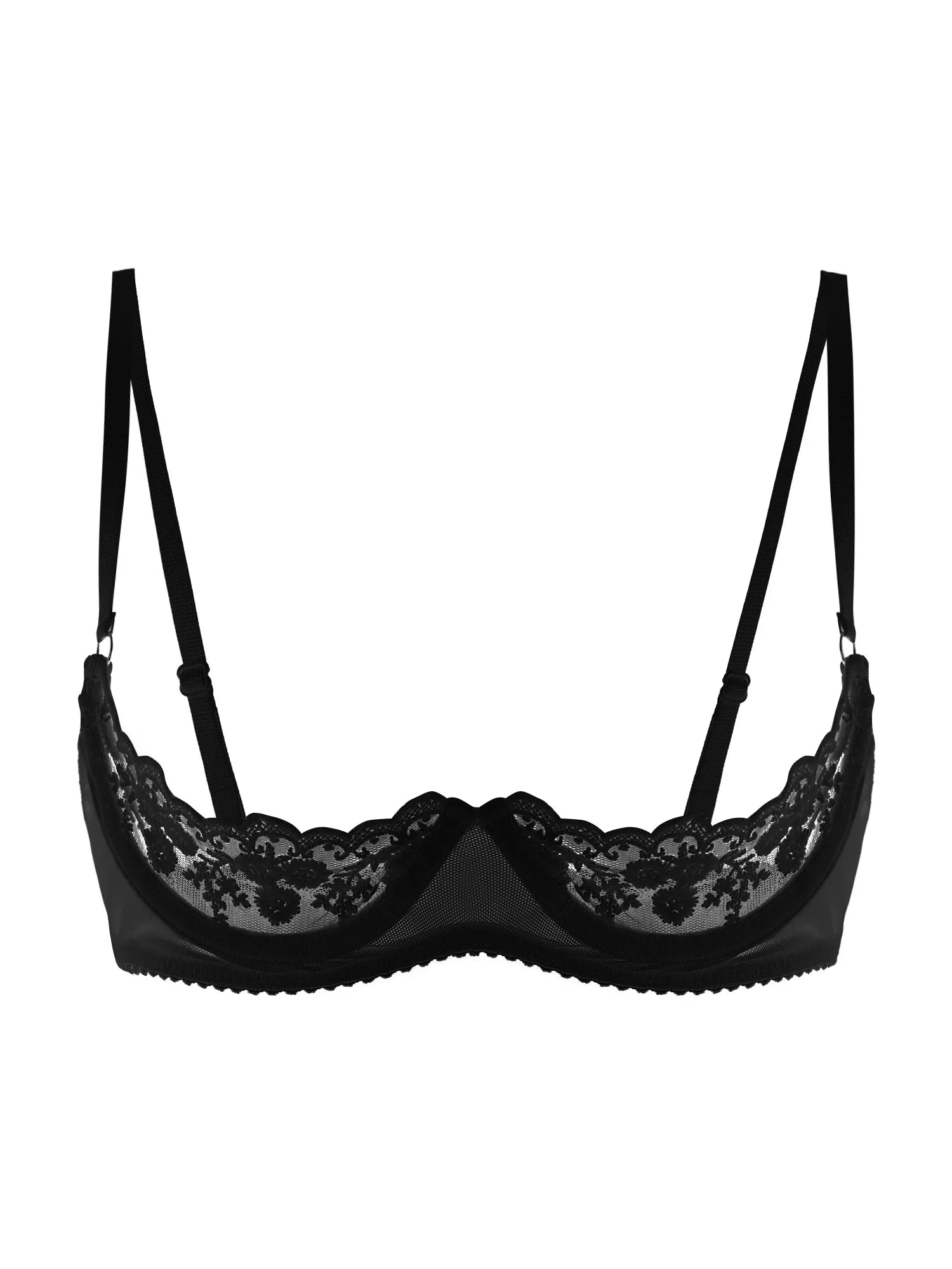 Lorena Half Cup Lifting Bra - Black