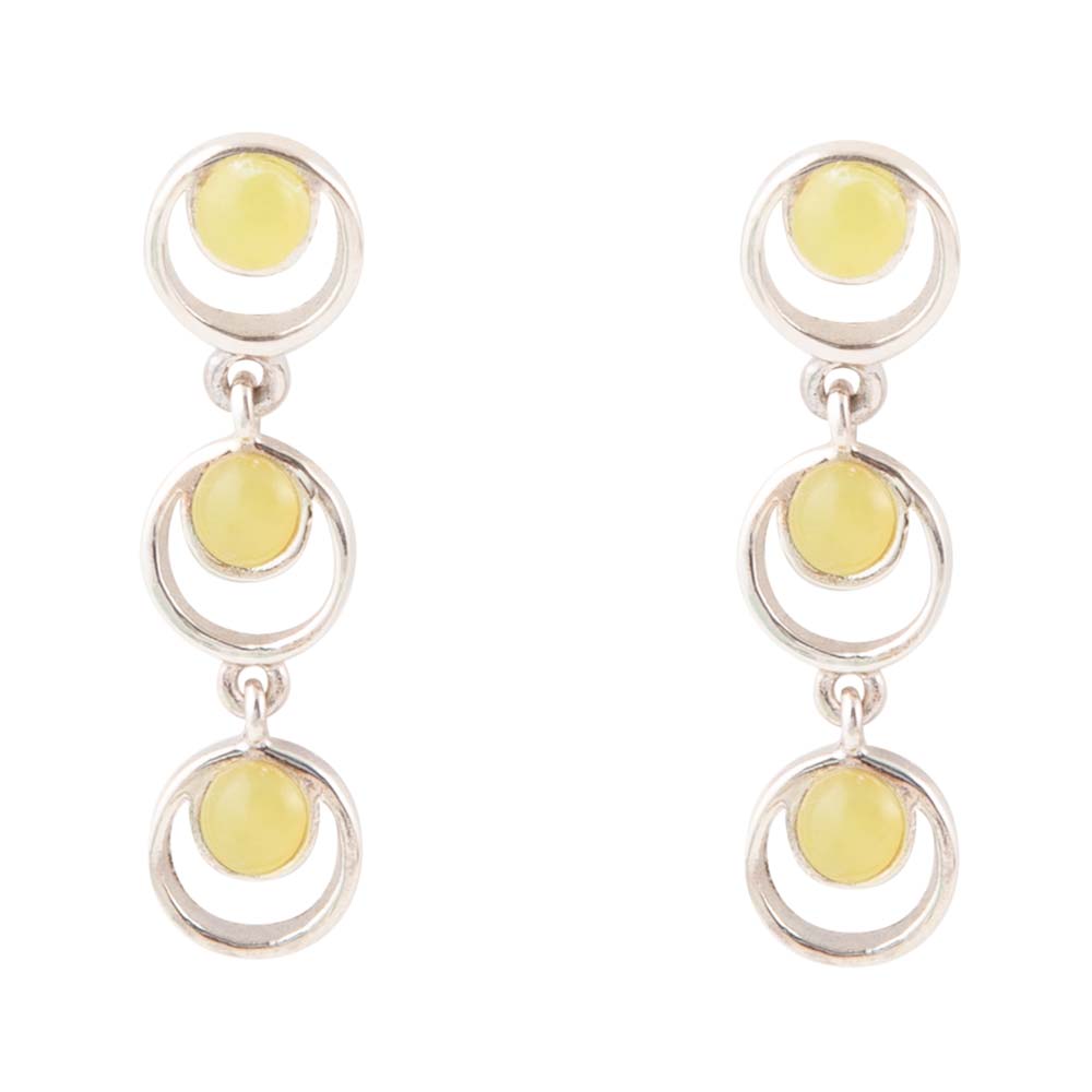 Chartruese Yellow Jade Post Earrings
