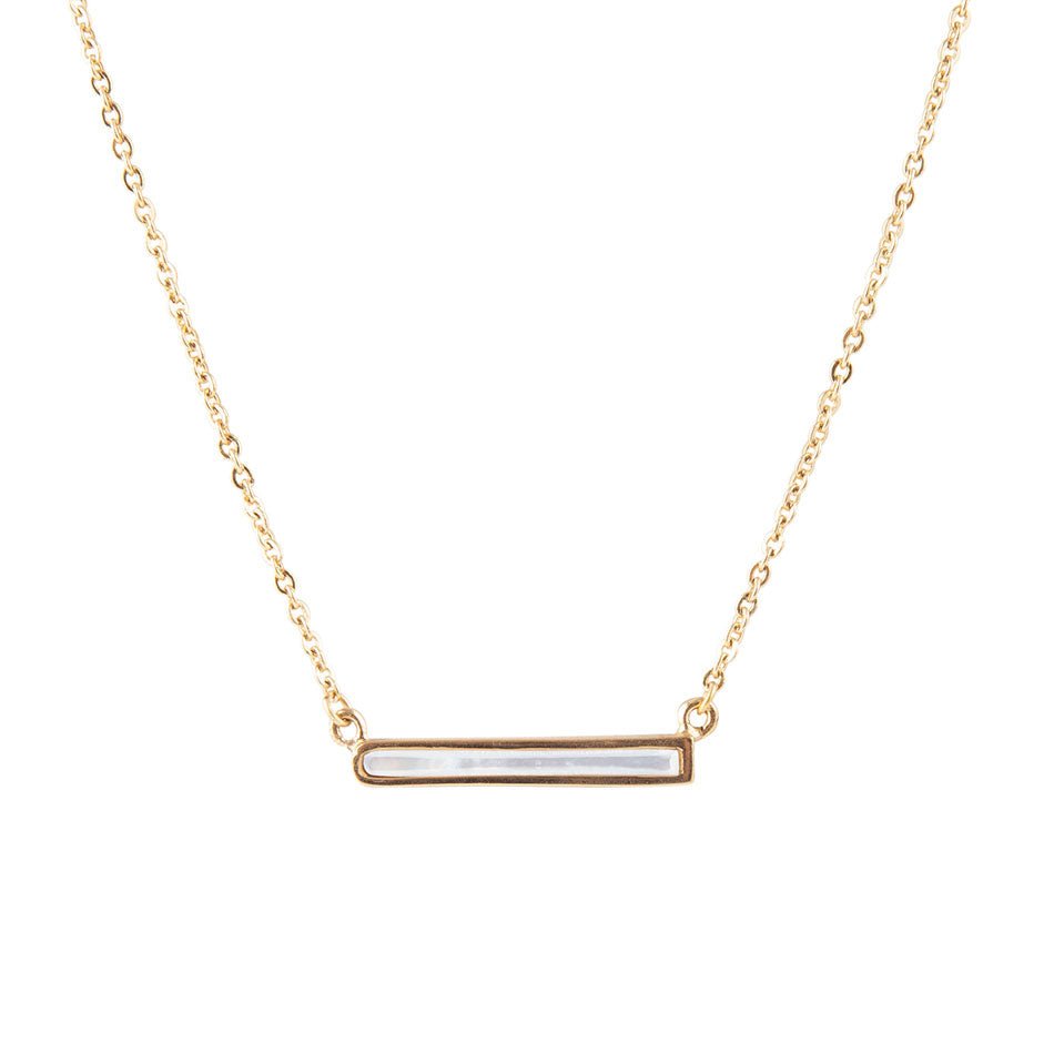 Dainty Mother of Pearl Bar Necklace