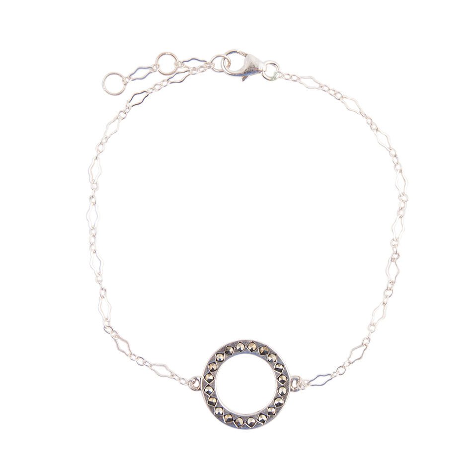Delicate Stones Line Sterling Silver Bracelet