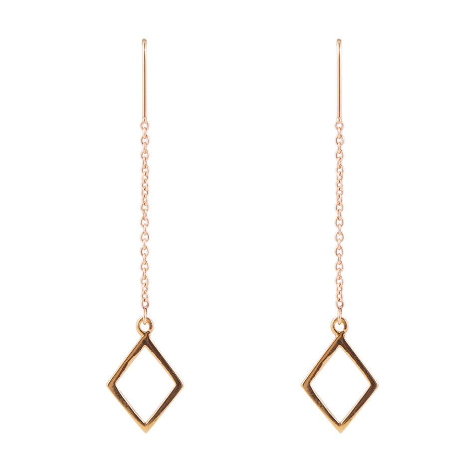 Bronze Geometric Threader Earrings