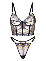 Chic Luxe Noir & Gold Lingerie Set
