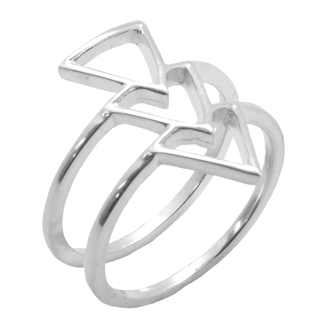 Go Triangle Sterling Silver Ring