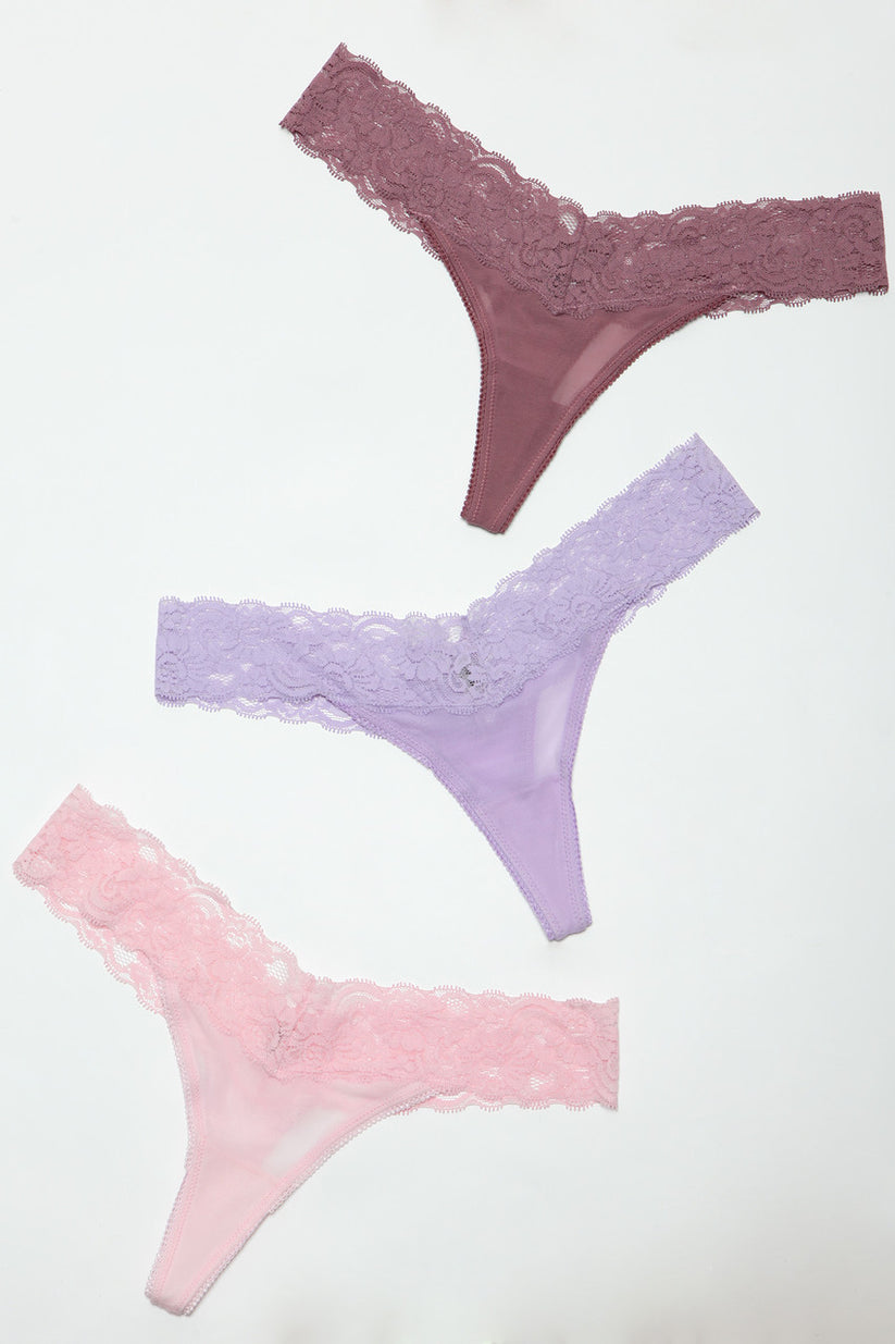 Millie Lace Thong (3 Pack)