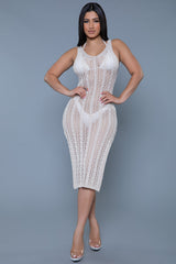 Naomi Crochet Midi Dress Cover-Up Dress