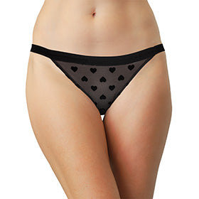 Heart Mesh Cheeky with Elastic Waist In Black