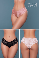 Amelia Luxe Lace Brief (3 Pack)