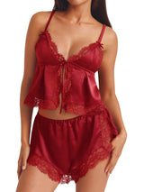 Seralina Satin Lace Pajama Set