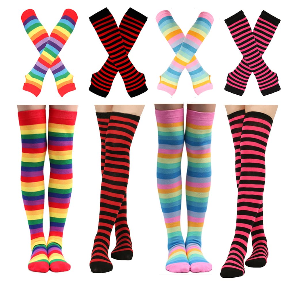 Scene Queen™ Striped Knee-High Sock & Arm Warmer Sets — 8 Pair