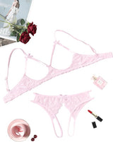 Forbidden Desire Cutout Lace Lingerie Set
