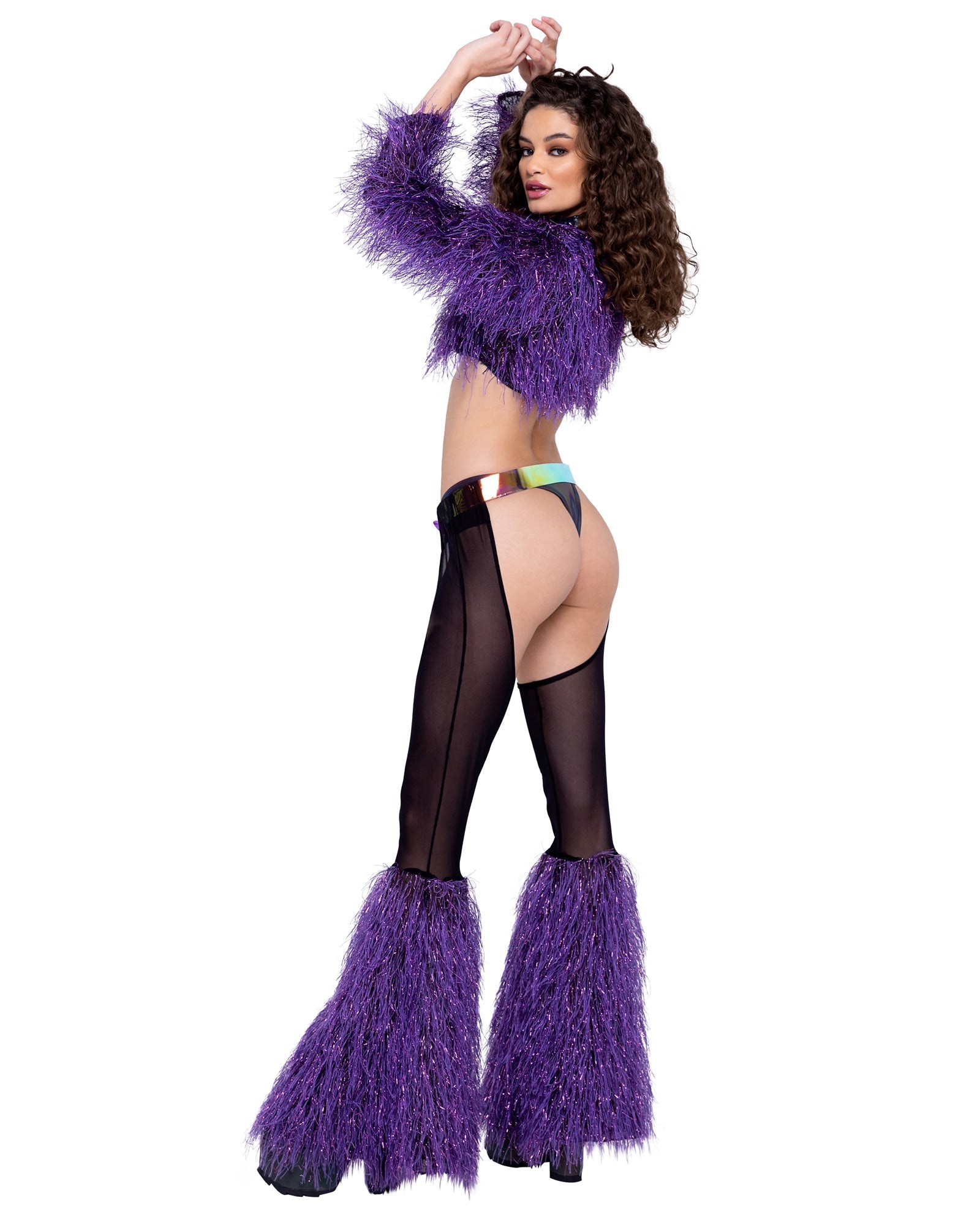 long-sleeved-faux-fur-cropped-top