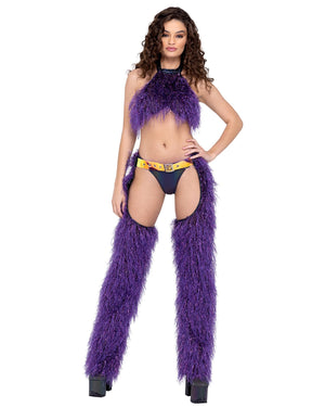 faux-fur-cropped-halter-neck-top