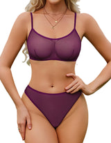 Zarelle Sheer Mesh Bra & Panty Set