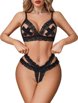 Midnight Muse Cutout Lace Lingerie Set
