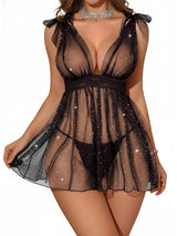Sparkly Sequin Babydoll Lingerie Set