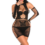 Starlight Seduction Rhinestone Fishnet Teddy