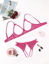 Forbidden Desire Cutout Lace Lingerie Set