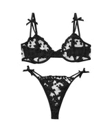 Golden Whisper Embroidered Lingerie Set