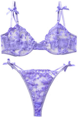 Golden Whisper Embroidered Lingerie Set