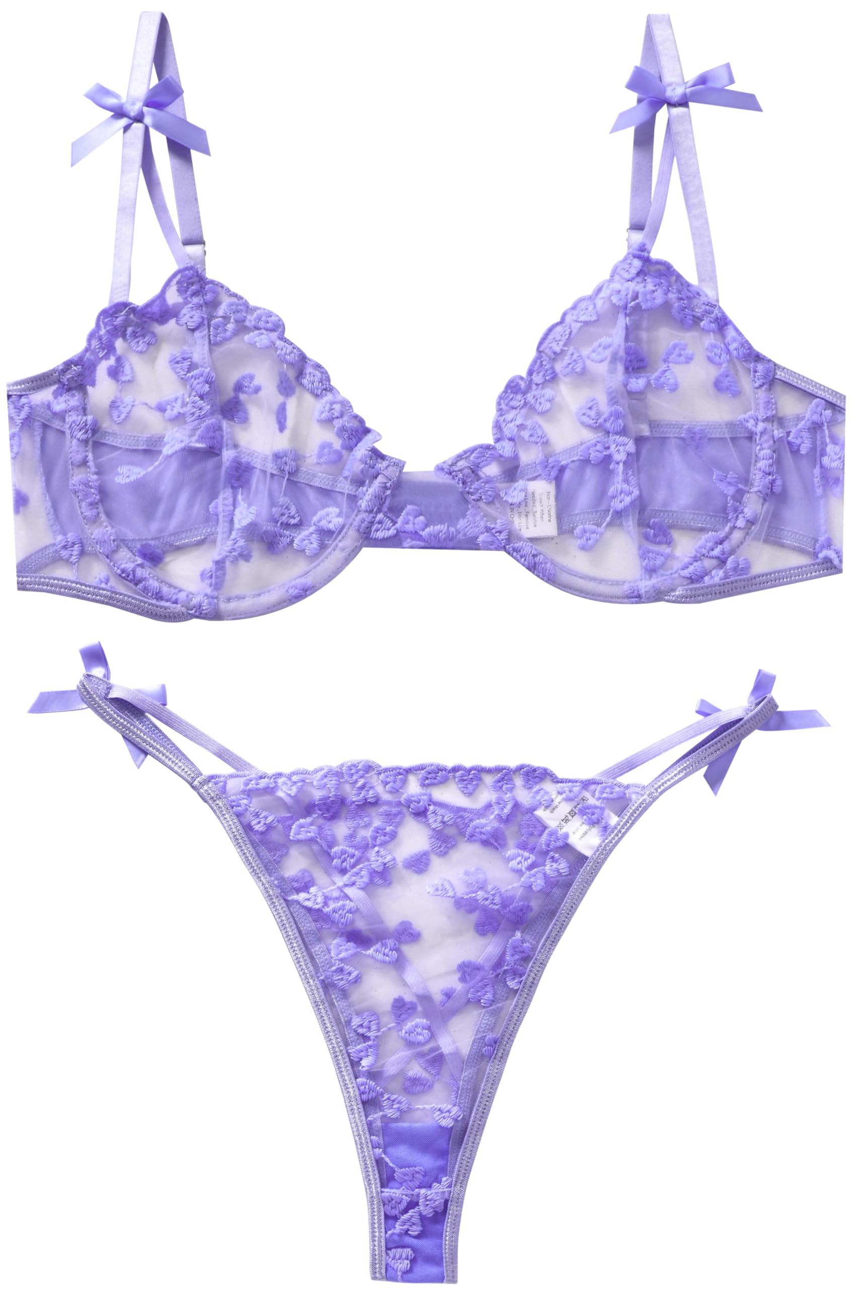 Golden Whisper Embroidered Lingerie Set