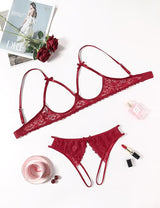 Forbidden Desire Cutout Lace Lingerie Set