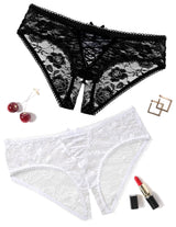 Brielle Crisscross Lace Crotchless Panty