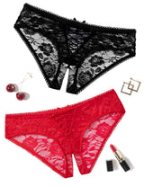 Brielle Crisscross Lace Crotchless Panty