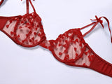 Golden Whisper Embroidered Lingerie Set