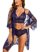 Midnight Romance Lace Robe 3 Piece Set