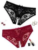 Brielle Crisscross Lace Crotchless Panty