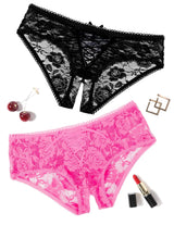 Brielle Crisscross Lace Crotchless Panty