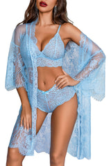 Midnight Romance Lace Robe 3 Piece Set