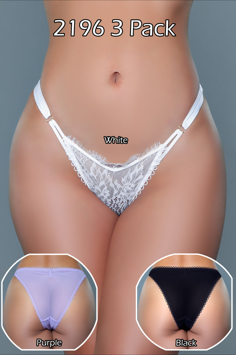 Yvonna Lace Brazilian Panty (3 Pack)