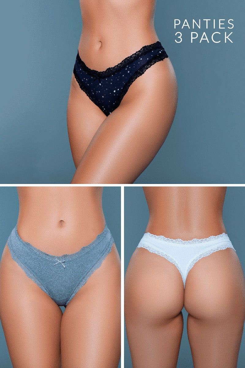 Carolin Jersey Thong (3 Pack)