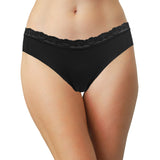 Laser Cut Rib Thong with Lace Waist, XS-2X